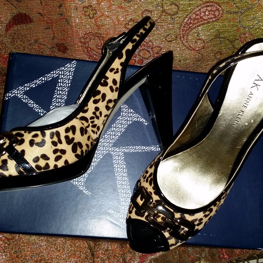 Anne Klein Peep Toe Slingback Heels